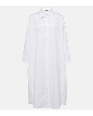 Marni Cotton Poplin Shirt Dress - White