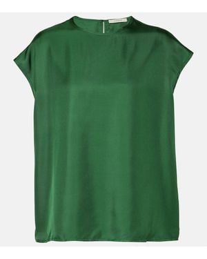Asceno Dasha Silk Twill Top - Green