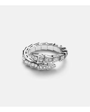 BVLGARI Ring Serpenti Viper Aus 18Kt Weissgold Mit Diamanten - Weiß