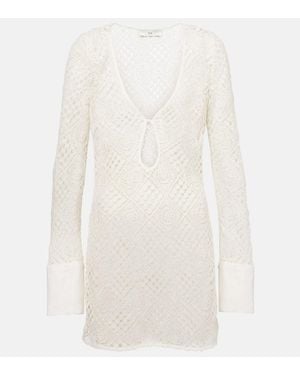 SIR. Rayure Crochet Cotton Minidress - White