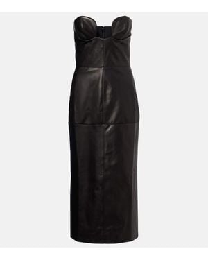Nensi Dojaka Leather Corset Dress - Black