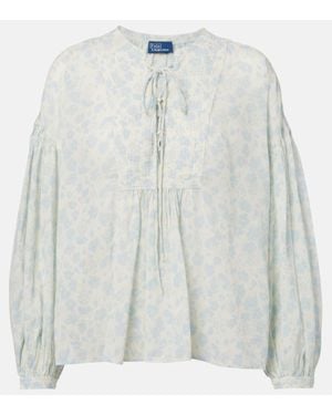 Polo Ralph Lauren Floral Cotton Blouse - White