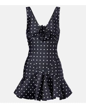 Rodarte Minikleid Aus Seiden-Twill - Blau