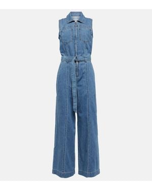 FRAME Denim Wide-Leg Jumpsuit - Blue
