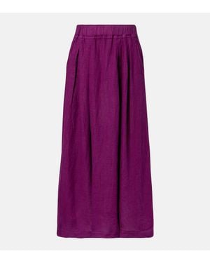 Velvet Linda Linen Maxi Skirt - Purple