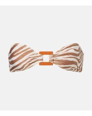 SAME Zebra-Print Bandeau Bikini Top - Natural