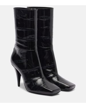 Givenchy Sliced Square 95 Leather Ankle Boots - Black