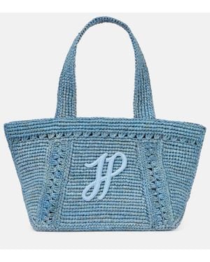Patou Small Jp Monogram Trapeze-Design Tote Bag in Blue | Lyst