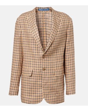 Polo Ralph Lauren Plaid Linen Blazer - Brown