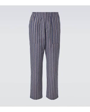 Bottega Veneta Hose Aus Baumwolle Und Leinen - Grau