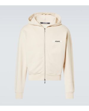 Jacquemus Felpa le hoodie gros grain con zip - Neutro