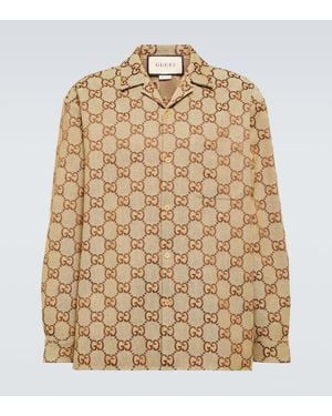 Gucci Maxi Gg Canvas Shirt - Brown