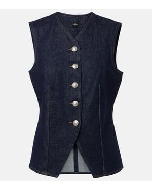 7 For All Mankind Lady Denim Vest - Blue