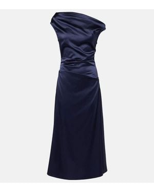 STAUD Maxikleid Elyse Aus Einem Seidengemisch - Blau