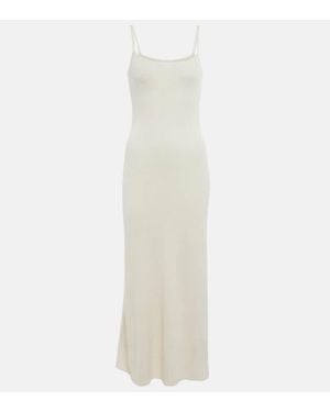 Chloé Ribbed-Knit Wool-Blend Slip Dress - White