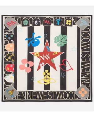 Vivienne Westwood Football Square Silk Scarf - Natural