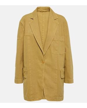 Max Mara Blazer Dizzy De Lona De Algodon - Amarillo