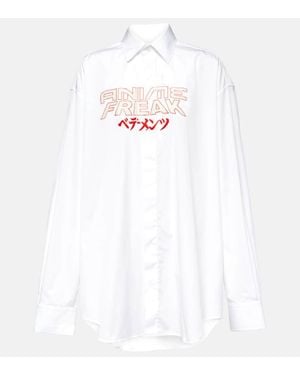 Vetements Oversized Printed Cotton Shirt - White