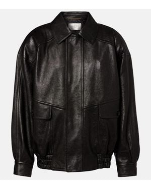Saint Laurent Oversized Leather Jacket - Black