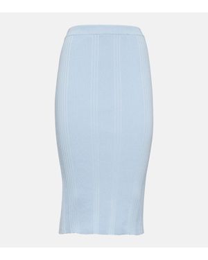 スカート Bottega Veneta Pastel Light-Blue Stretch Cotton Blend Skirt Bottega Veneta 2-in-1 Flower-knit Cotton Skirt in Purple | Lyst