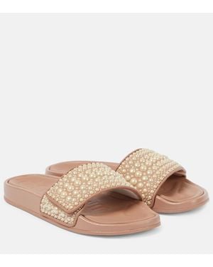 Jimmy Choo Pantoletten Fitz Mit Zierperlen - Braun