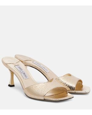 Jimmy Choo Mules Skye 70 Metalizados - Neutro