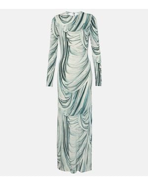 Rabanne Printed Jersey Maxi Dress - Green