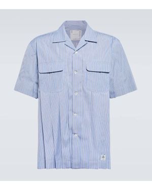 Sacai Striped Cotton Shirt - Blue