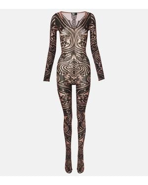 Wolford X Etro Catsuit Tattoo - Braun