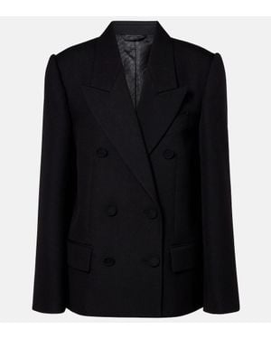 Acne Studios Double-Breasted Wool Suit Jacket - Black