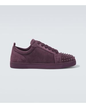 Christian Louboutin Sneakers Louis Junior Spikes Aus Veloursleder - Lila
