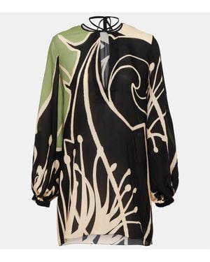 Johanna Ortiz Corazon Andino Printed Silk-georgette Blouse - Black