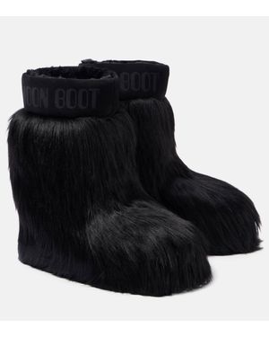 Moon Boot Icon Yeti Mid Faux Fur Snow Boots - Black