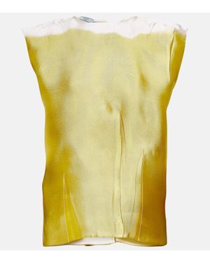 Prada Sleeveless Satin Blouse - Yellow