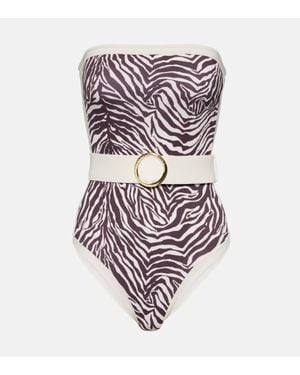 Alexandra Miro Whitney Zebra-Print Swimsuit - Multicolour