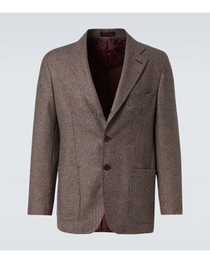 Rubinacci Blazer En Laine A Carreaux - Marron