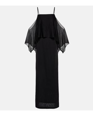 Tom Ford Abito Lungo Con Spacco Laterale - Nero