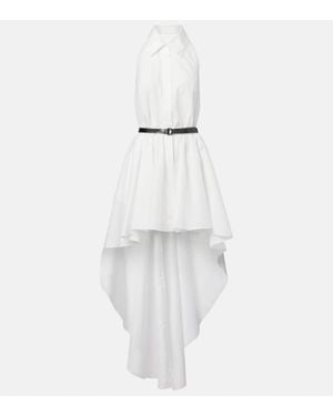 Norma Kamali Halterneck Habotai Minidress - White