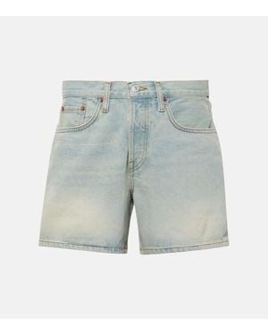 RE/DONE Mid-Rise Denim Shorts - Blue