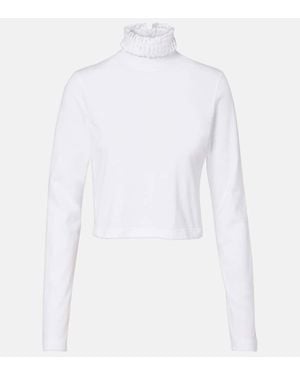 Alaïa Cropped-Top Aus Baumwoll-Jersey - Weiß