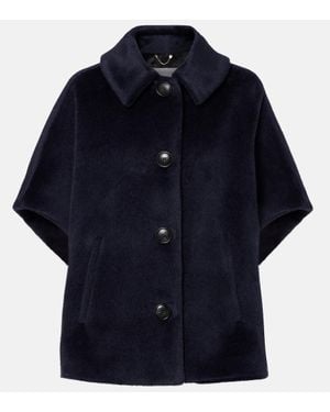 Max Mara Cape Gulie Aus Alpakawolle Und Wolle - Blau