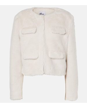Self-Portrait Jacke Aus Faux Shearling - Weiß