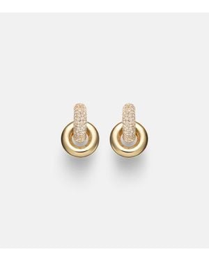 STONE AND STRAND Boucles D'Oreilles Buoy En Or 14 Ct Et Diamants - Blanc