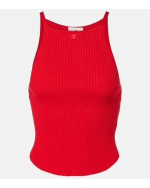 Courreges Top Circle Aus Rippstrick - Rot