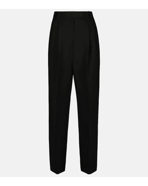 Frankie Shop Bea Twill High-Rise Pants - Black