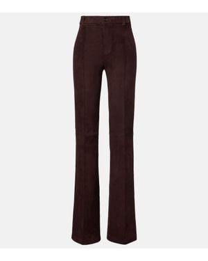 Stouls Pantalones Anchos Lizzy De Ante De Tiro Alto - Morado