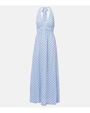 Heidi Klein Robe Longue La Croisette Imprimee - Bleu