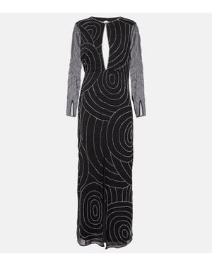 RIXO London Verzierte Robe Merrie - Schwarz
