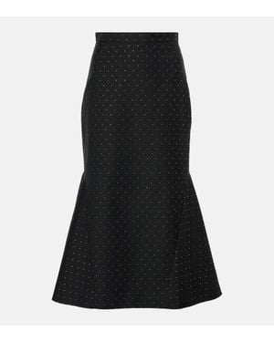 Erdem Falda Midi De Lame Con Lunares - Negro