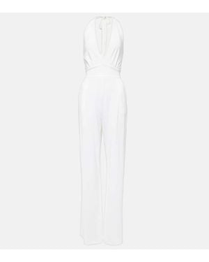 Max Mara Nice Halterneck Jersey Jumpsuit - White